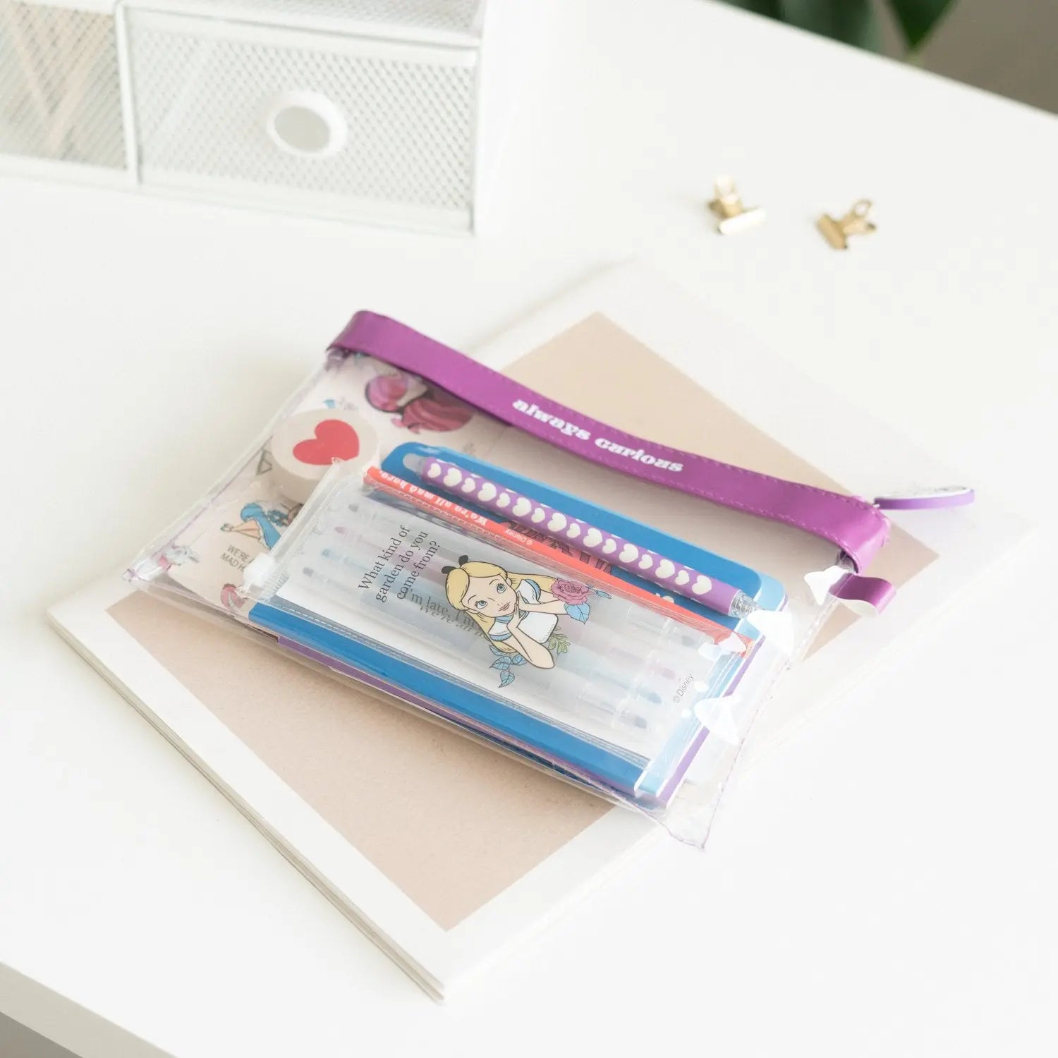 ALICE - Set de Papeterie avec 3 Notebooks A6 - 10pc. bems