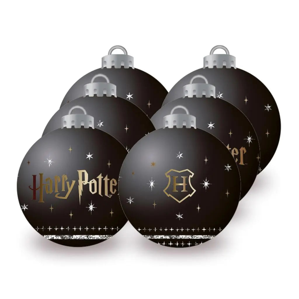 HARRY POTTER - Noir - Pack 6 Boules de Noël - 8 cm bems