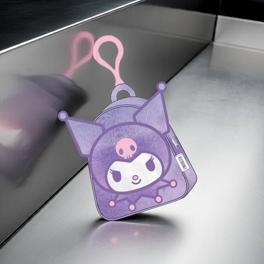 KUROMI - Head - Mini Sac à Dos Porte-clés Peluche bems
