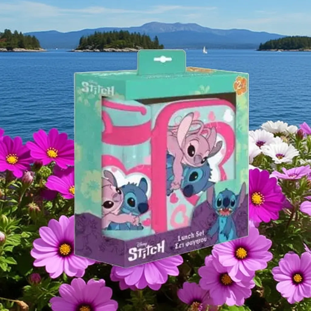 STITCH & ANGEL - Set Boite à Tartines + Bouteille en Plastique 500ml bems