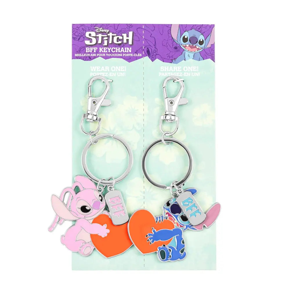 STITCH & ANGEL - Set de 2 Portes-Clé BFF en Métal bems