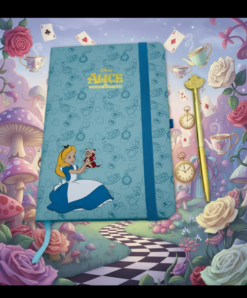 ALICE AUX PAYS DES MERVEILLES - Pack Premium Notebook A5 + Stylo-Bille bems