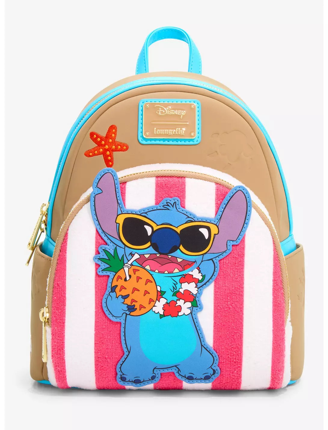 Loungefly Disney Lilo & Stitch Beach Towel Stitch Mini Backpack Loungefly