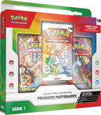 Pokémon : Collection Illustration Premiers Partenaires – Série 1 (3 Cartes Promo, 2 boosters et 1 Page d’Autocollants) pokémon compagny