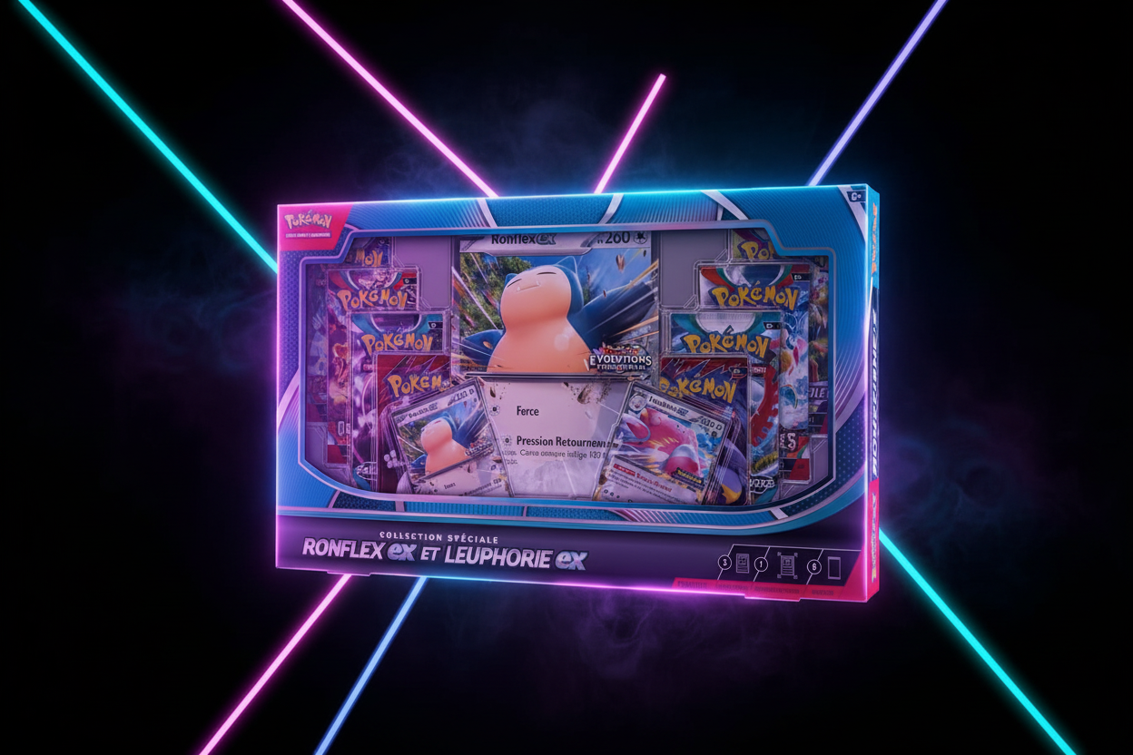 Pokémon : Collection spéciale Ronflex-ex et Leuphorie-ex du JCC Pokémon (2 Cartes Promo Brillantes, 1 Carte Grand Format Brillante et 8 boosters) pokémon compagny
