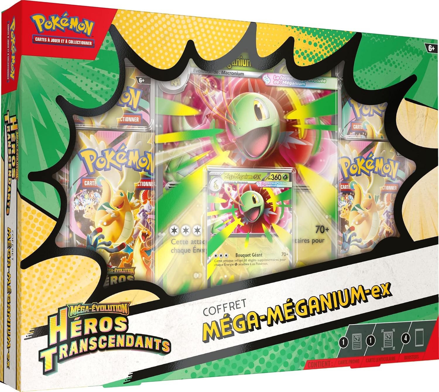 Pokémon FR: Coffret Méga-Évolution – Héros Transcendants – Méga-Méganium-ex pokémon compagny