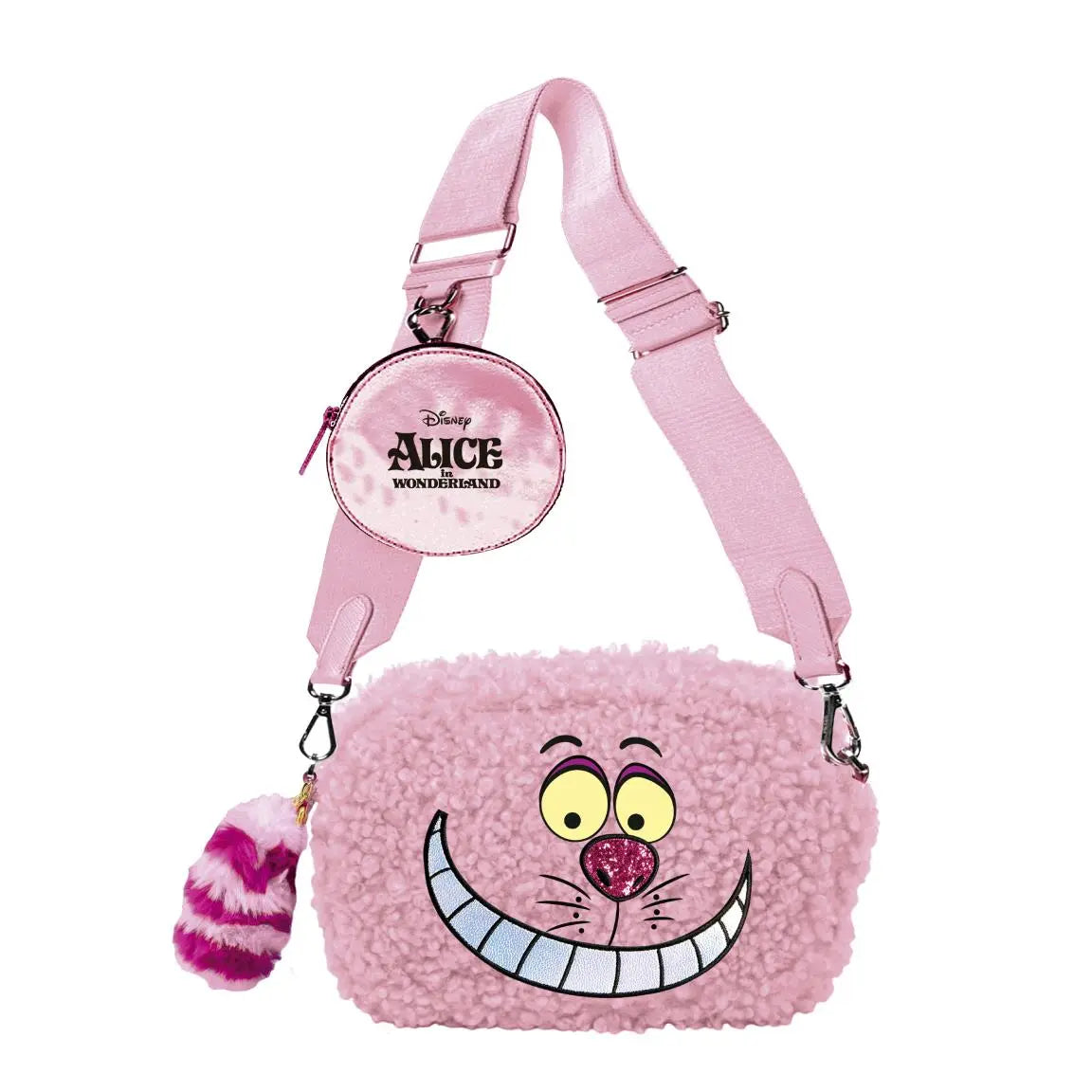 ALICE - Chat du Cheshire - Sac à Bandoulière Fourrure - 18,5x12,5x8cm bems