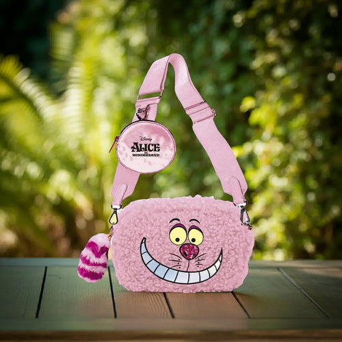 ALICE - Chat du Cheshire - Sac à Bandoulière Fourrure - 18,5x12,5x8cm bems