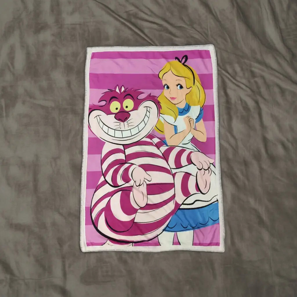 ALICE & Chat du Cheshire - Plaid Premium '100X150cm' bems