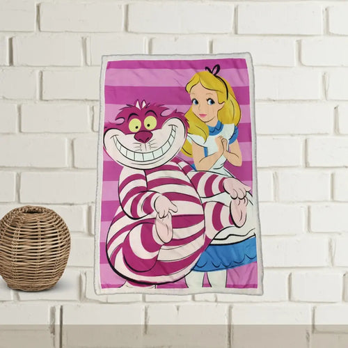 ALICE & Chat du Cheshire - Plaid Premium '100X150cm' bems