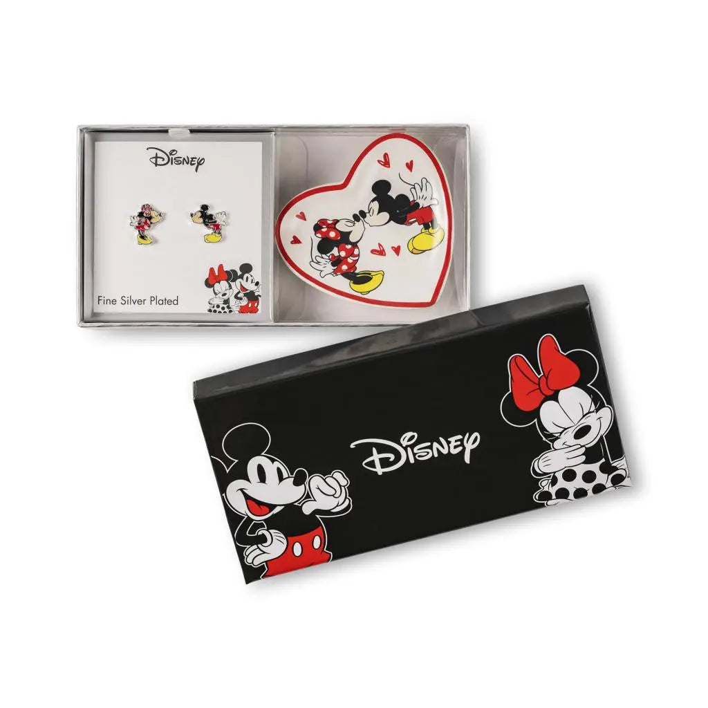Boucles d'Oreilles + Plateau à Bijoux MICKEY & MINNIE bems