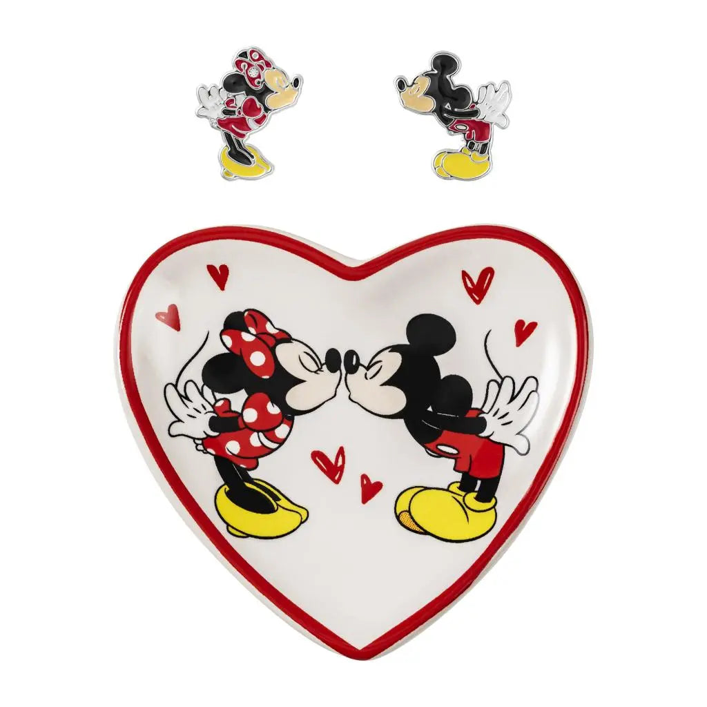 Boucles d'Oreilles + Plateau à Bijoux MICKEY & MINNIE bems
