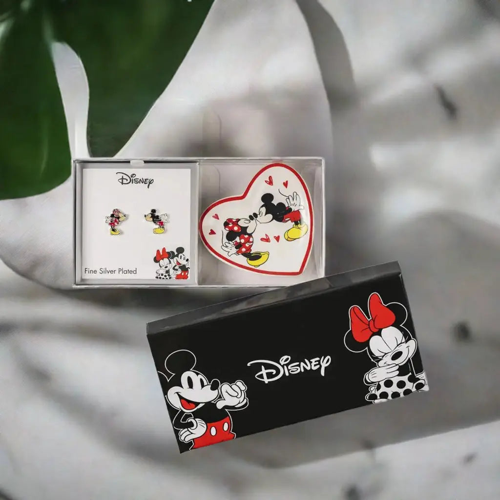 Boucles d'Oreilles + Plateau à Bijoux MICKEY & MINNIE bems