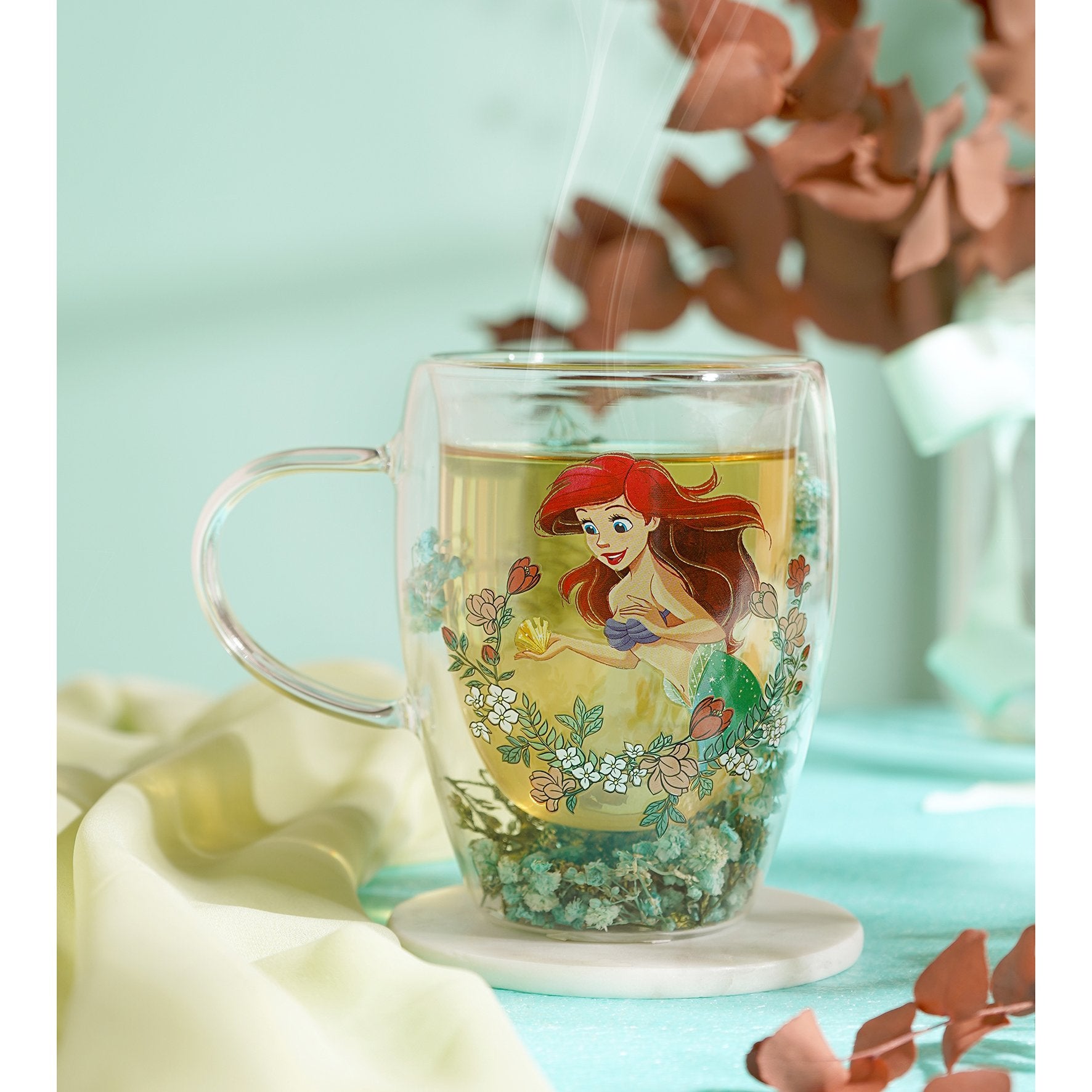 DISNEY PRINCESSES - Ariel - Verre avec Fleurs Sechées 300ml bems