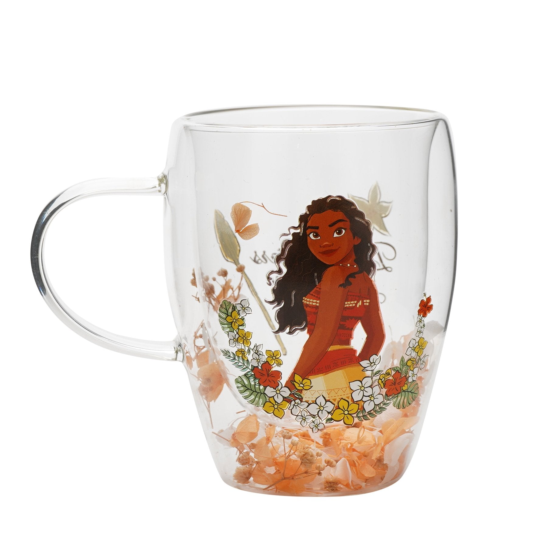 DISNEY PRINCESSES - Vaiana - Verre avec Fleurs Sechées 300ml bems
