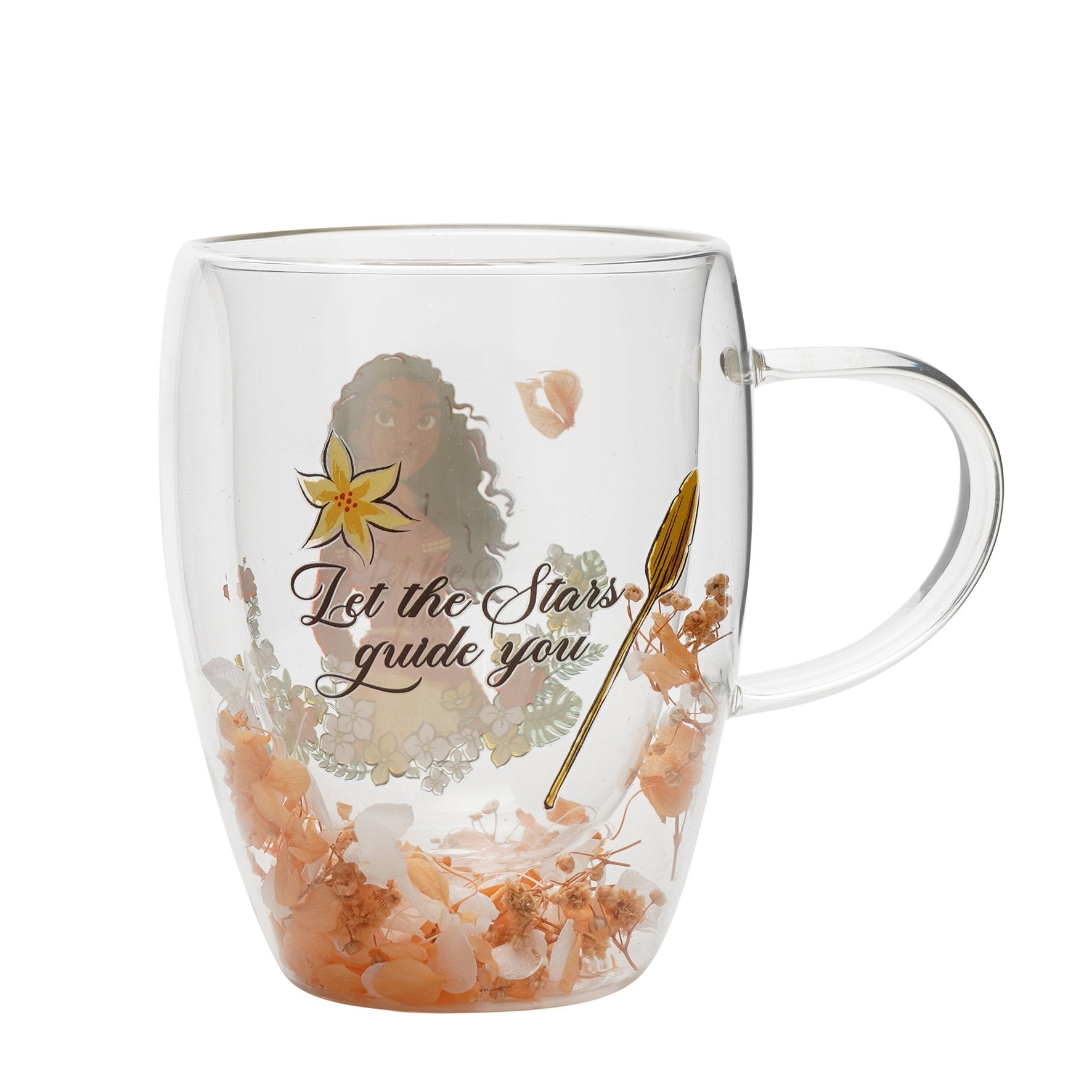 DISNEY PRINCESSES - Vaiana - Verre avec Fleurs Sechées 300ml bems