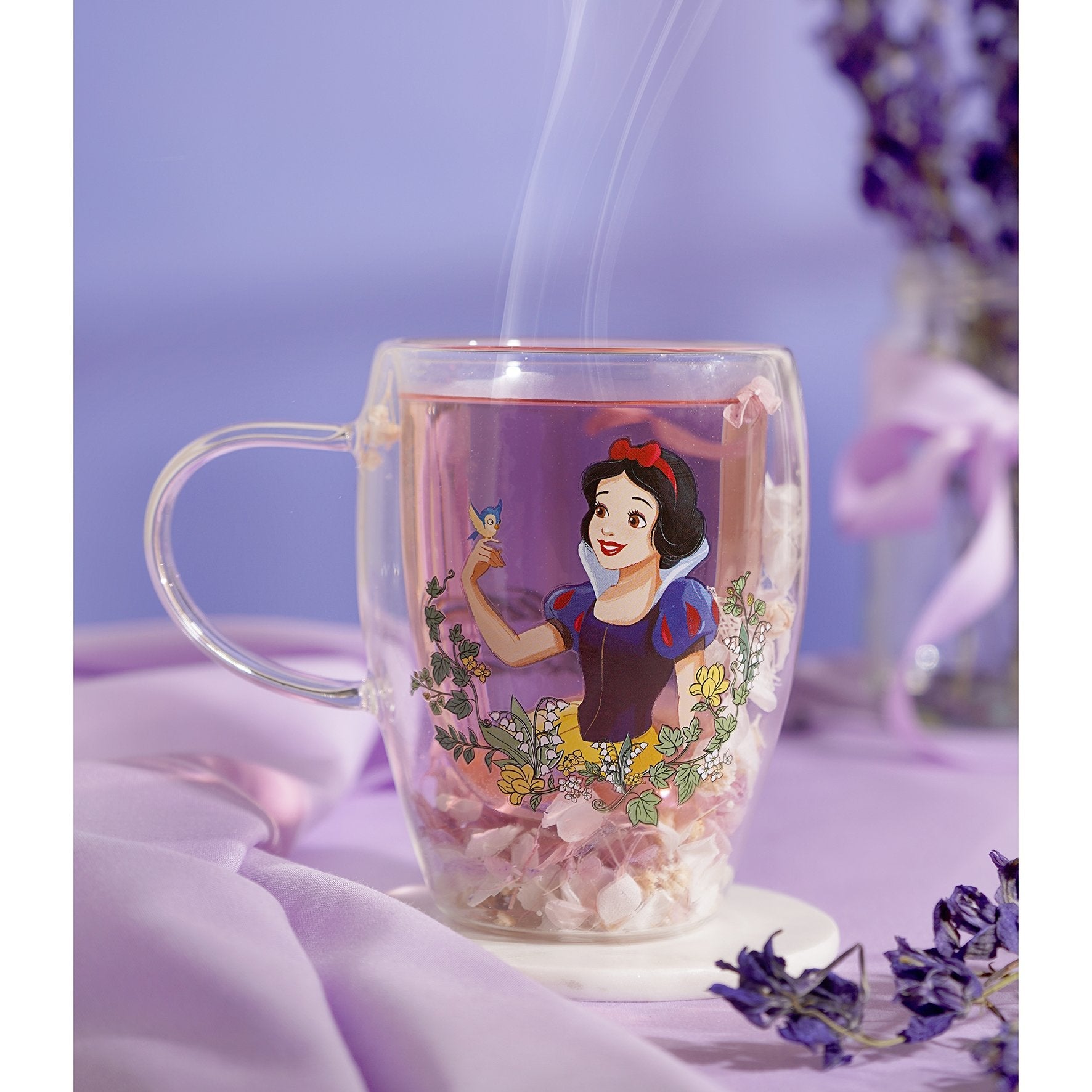 DISNEY PRINCESSES - Blanche-Neige - Verre avec Fleurs Sechées 300ml bems