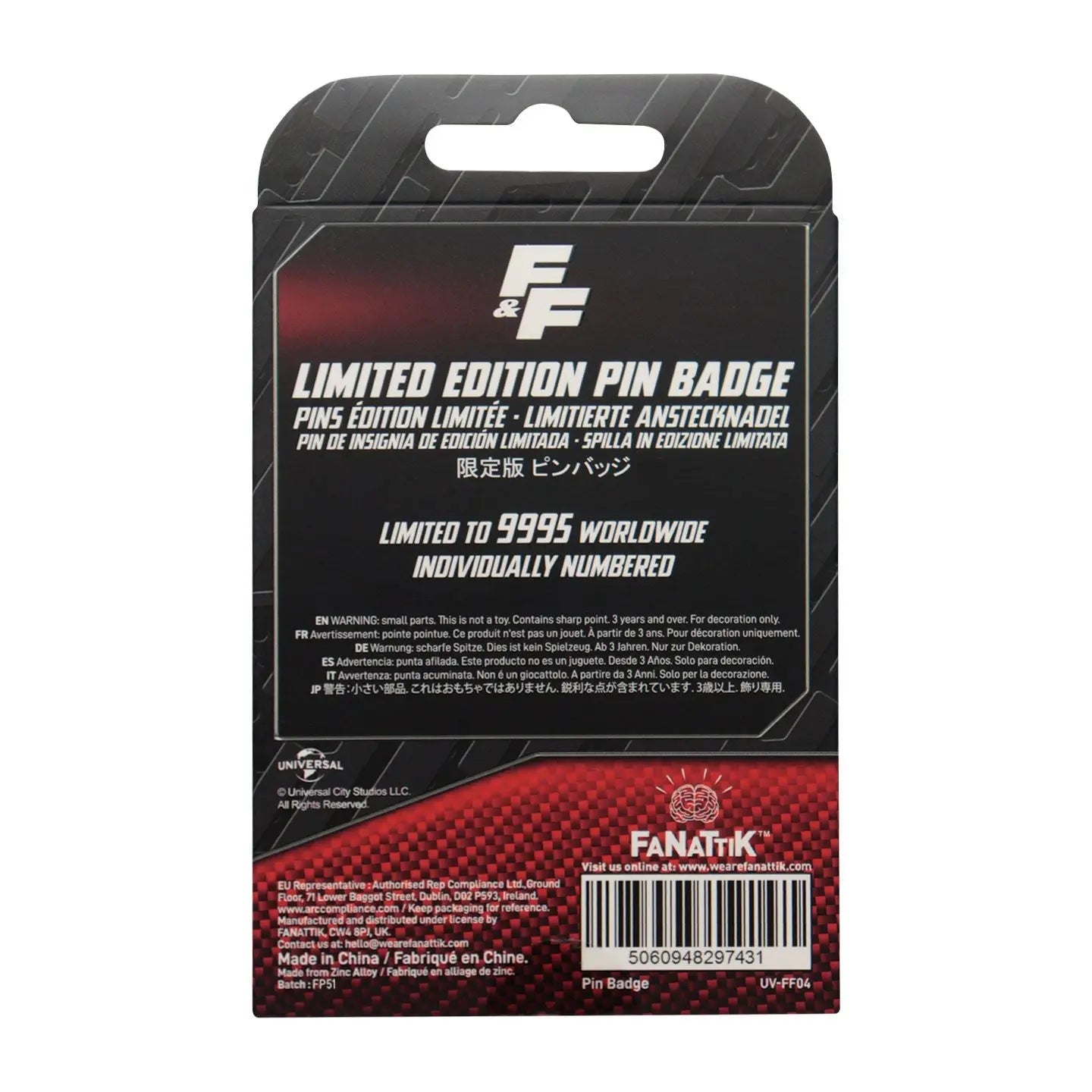 FAST & FURIOUS - Familia License Plate - Pin's Edition Limitée bems