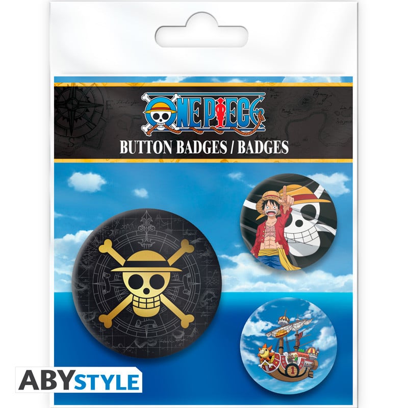ONE PIECE - Skull & Luffy - Pack de Badges bems