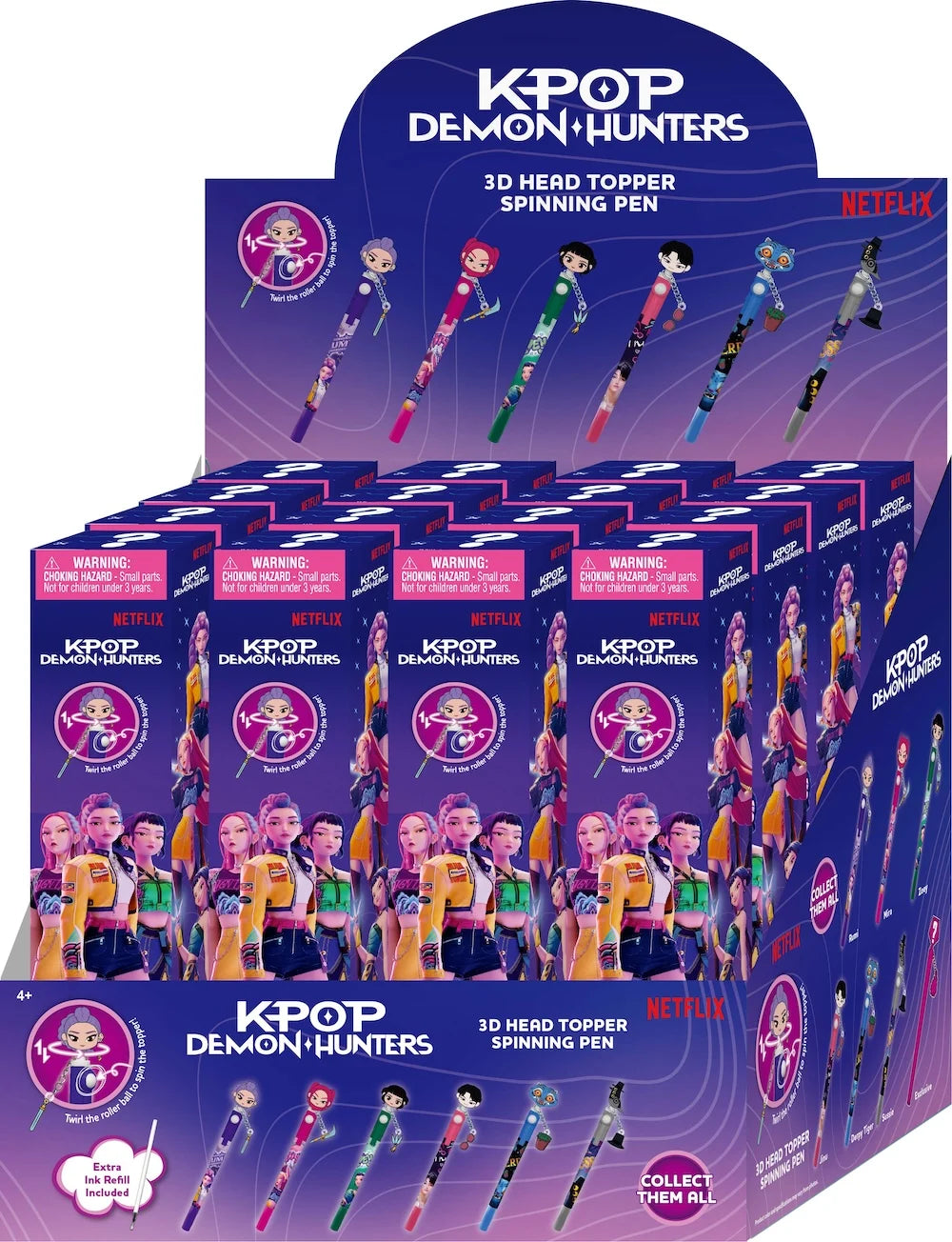 K-POP DEMON HUNTERS - Stylo rotatif 3D Head Topper (Display de 16 pcs) Monogram