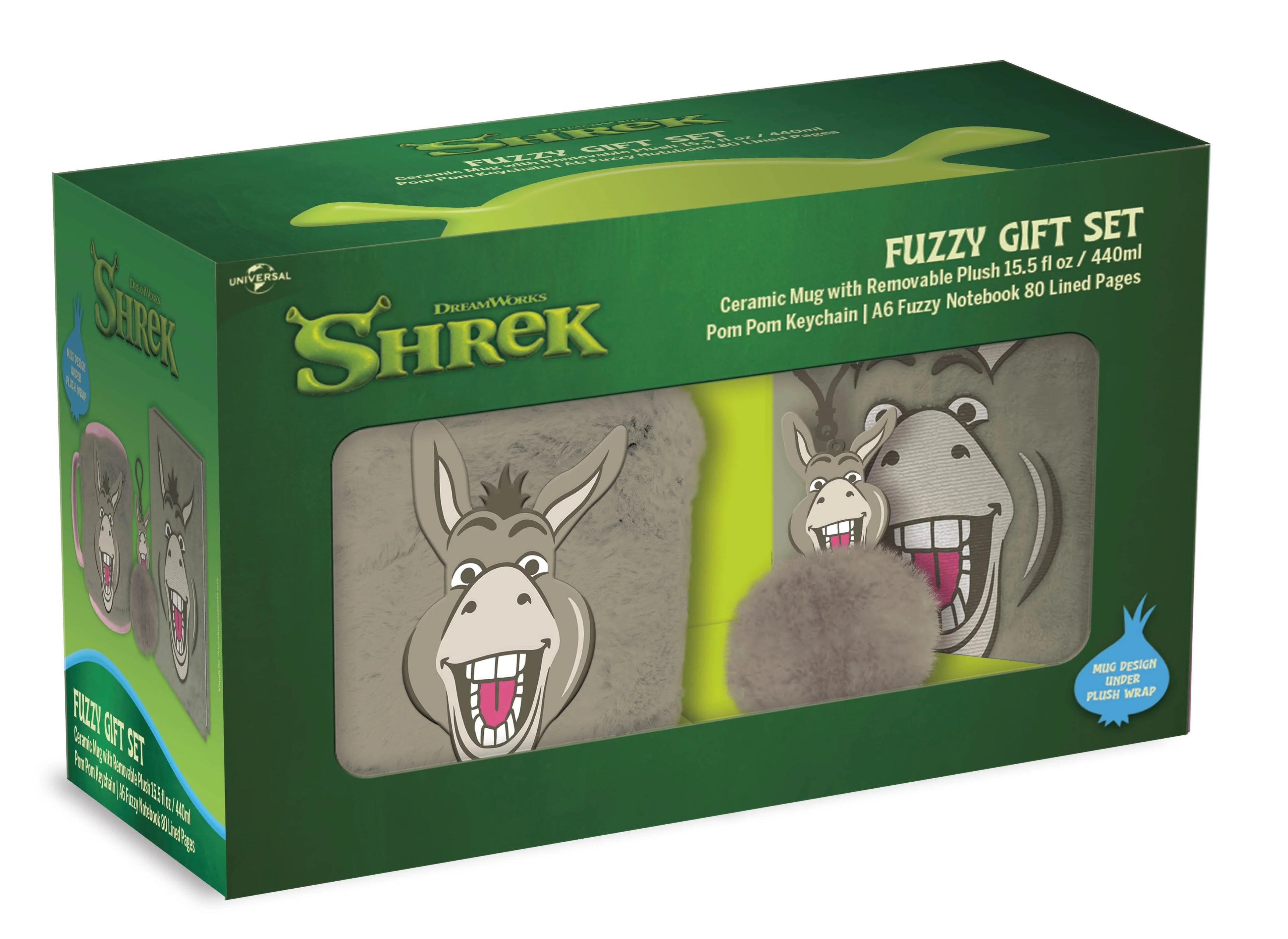SHREK - L'Ane - Gift Set Fuzzy - Notebook + Mug 440ml + Porte-clé Pyramid