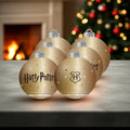 HARRY POTTER - Doré - Pack 6 Boules de Noël - 8 cm bems
