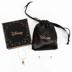 LA BELLE & LA BETE - Rose - Set Collier en Argent + Clous d'Oreille bems