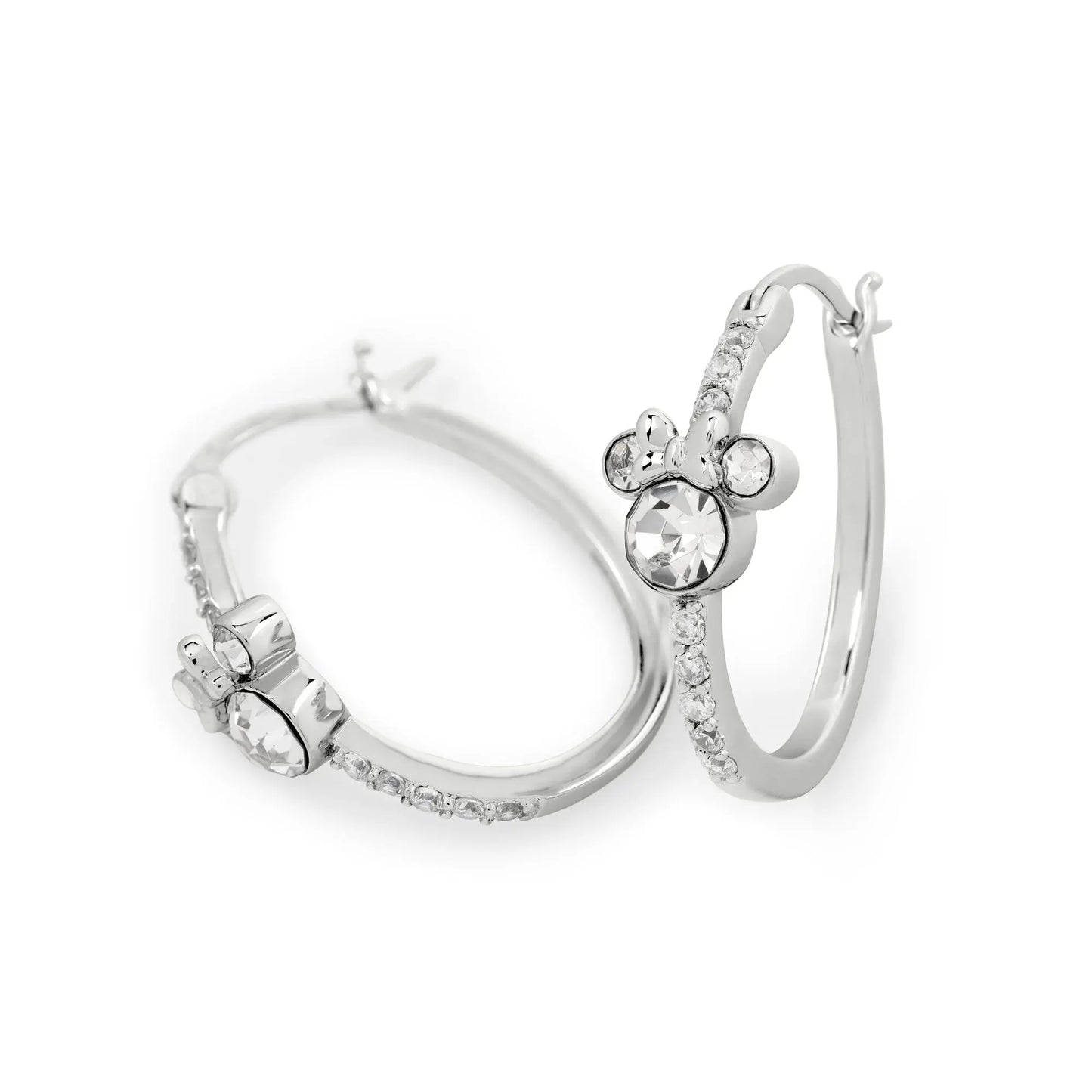 MINNIE - 1 Paire d'Anneaux d'Oreilles Serti en Laiton Plaqué Argent bems