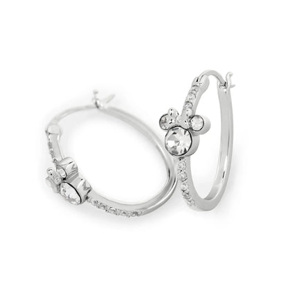 MINNIE - 1 Paire d'Anneaux d'Oreilles Serti en Laiton Plaqué Argent bems