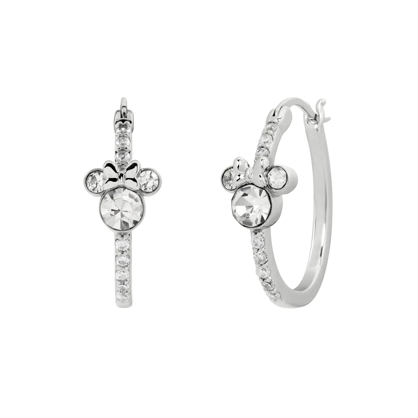 MINNIE - 1 Paire d'Anneaux d'Oreilles Serti en Laiton Plaqué Argent bems
