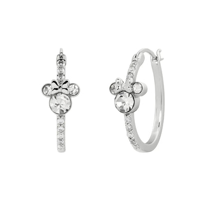 MINNIE - 1 Paire d'Anneaux d'Oreilles Serti en Laiton Plaqué Argent bems