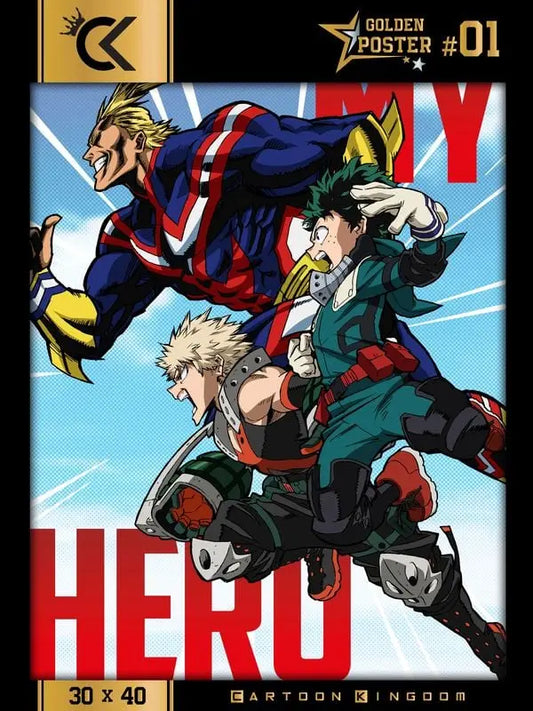 MY HERO ACADEMIA - Deku, Bakugo & All Might - Golden Poster 30x40cm bems
