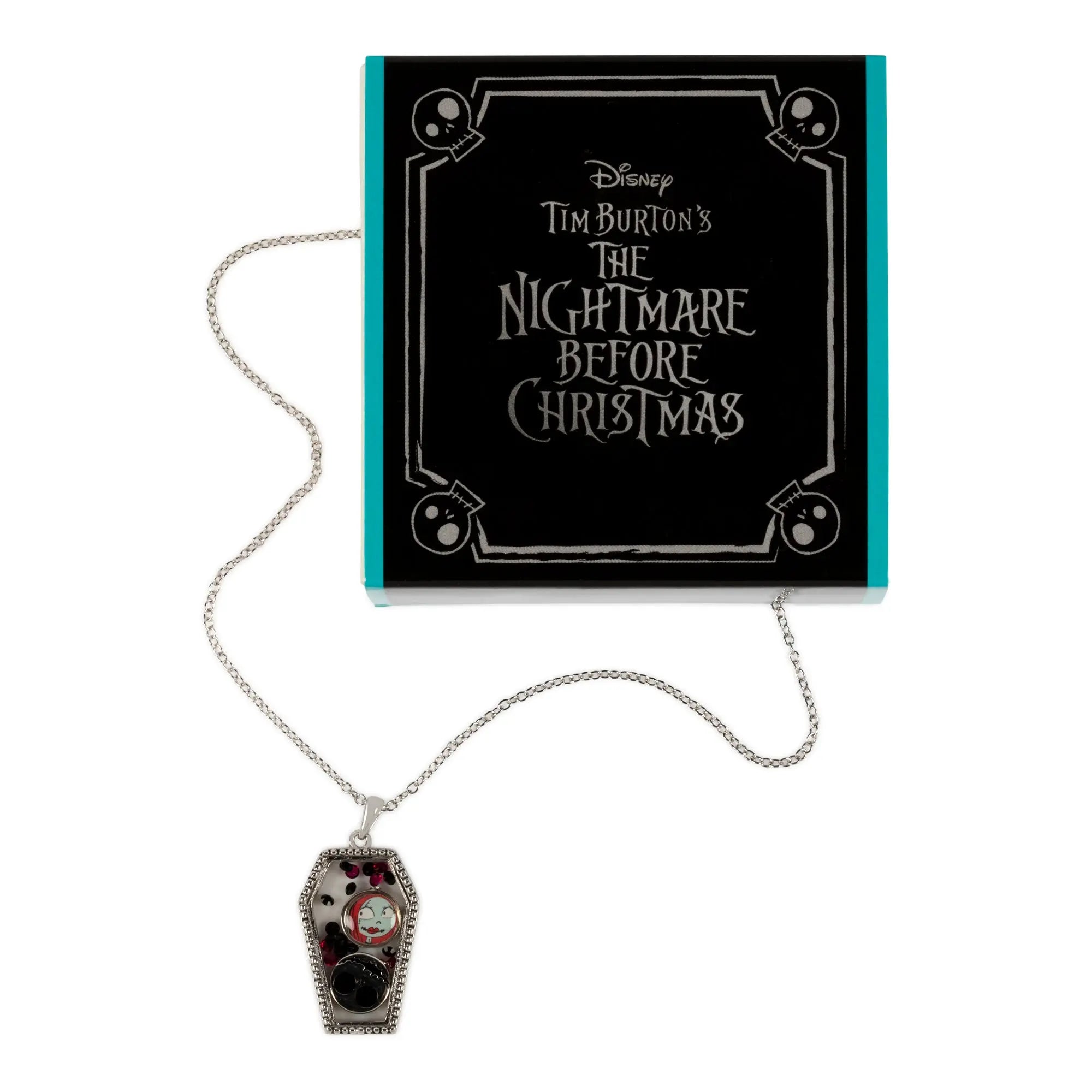 NBX - Cerceuil- Collier en Laiton Plaqué Argent +Pierres & Personnages bems