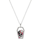 NBX - Cerceuil- Collier en Laiton Plaqué Argent +Pierres & Personnages bems