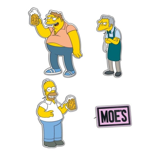 LES SIMPSONS - Taverne de Moe - Set de 4 Pin's bems