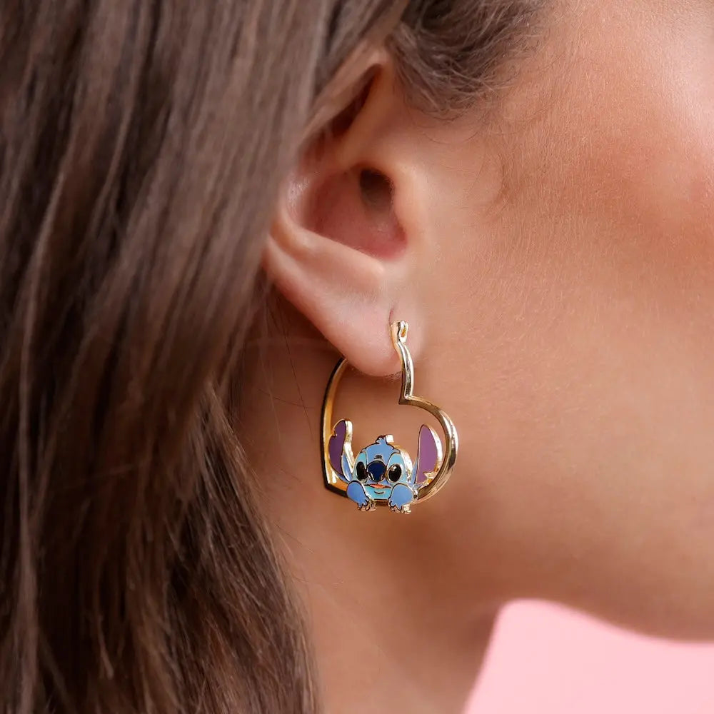 STITCH - 1 Paire d'Anneaux d'Oreilles en forme de Coeur bems