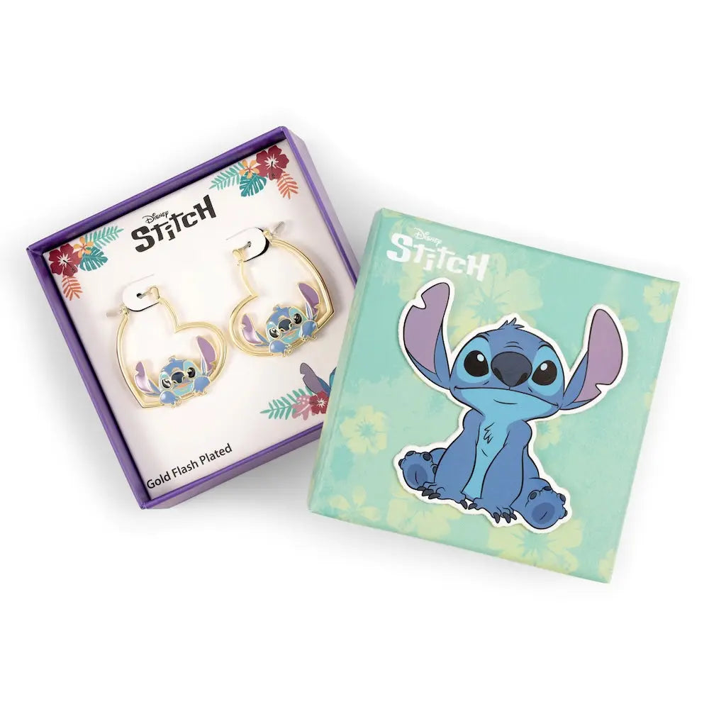 STITCH - 1 Paire d'Anneaux d'Oreilles en forme de Coeur bems