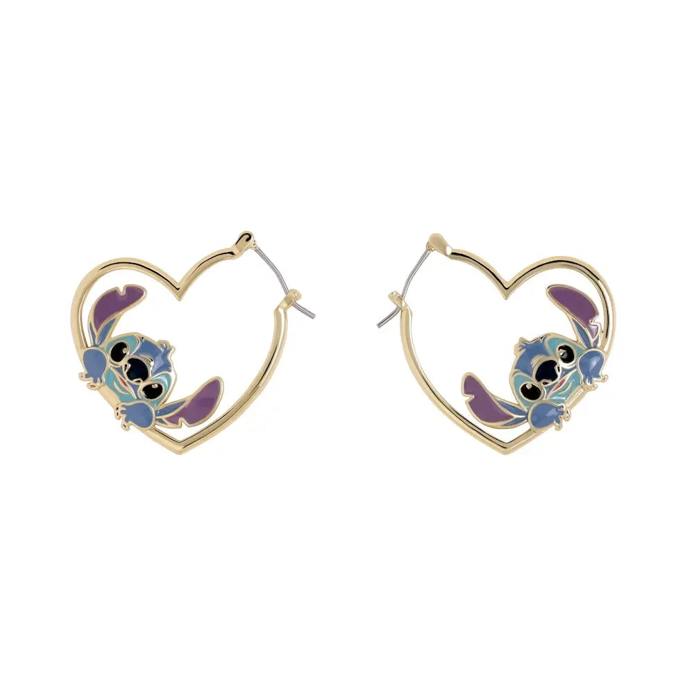STITCH - 1 Paire d'Anneaux d'Oreilles en forme de Coeur bems