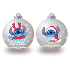 STITCH - Argent - Pack 6 Boules de Noël - 8 cm bems