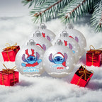 STITCH - Argent - Pack 6 Boules de Noël - 8 cm bems
