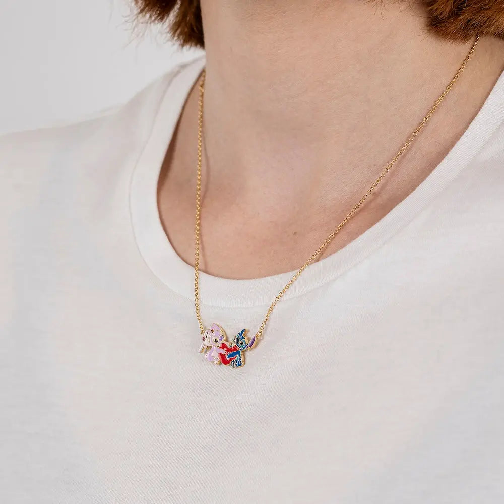 STITCH & ANGEL - Love - Collier avec Pendentif 18mm bems