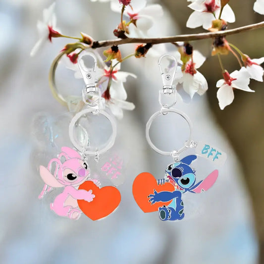 STITCH & ANGEL - Set de 2 Portes-Clé BFF en Métal bems