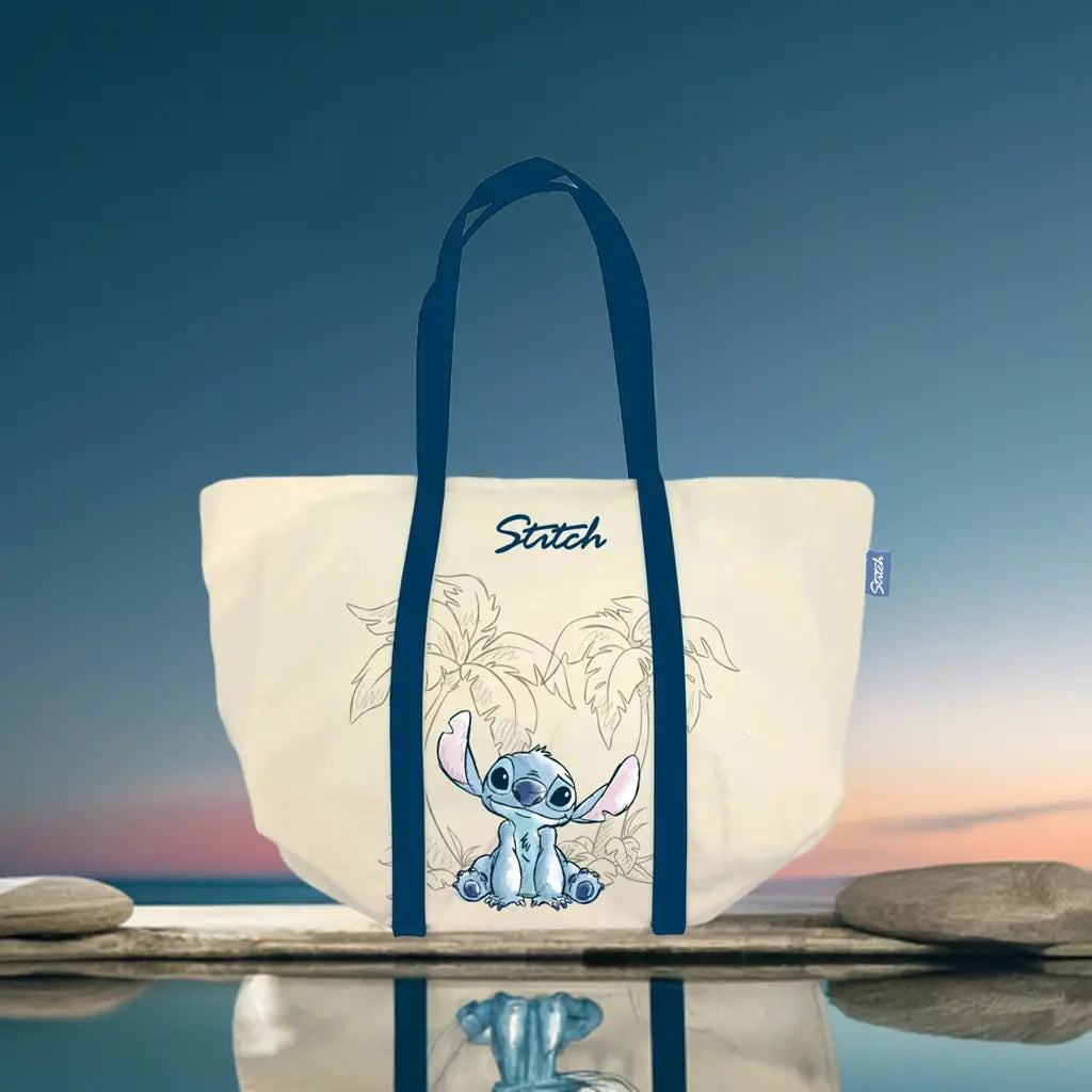 Sac de plage STITCH - Ohana & Blue - 35x31x20cm bems