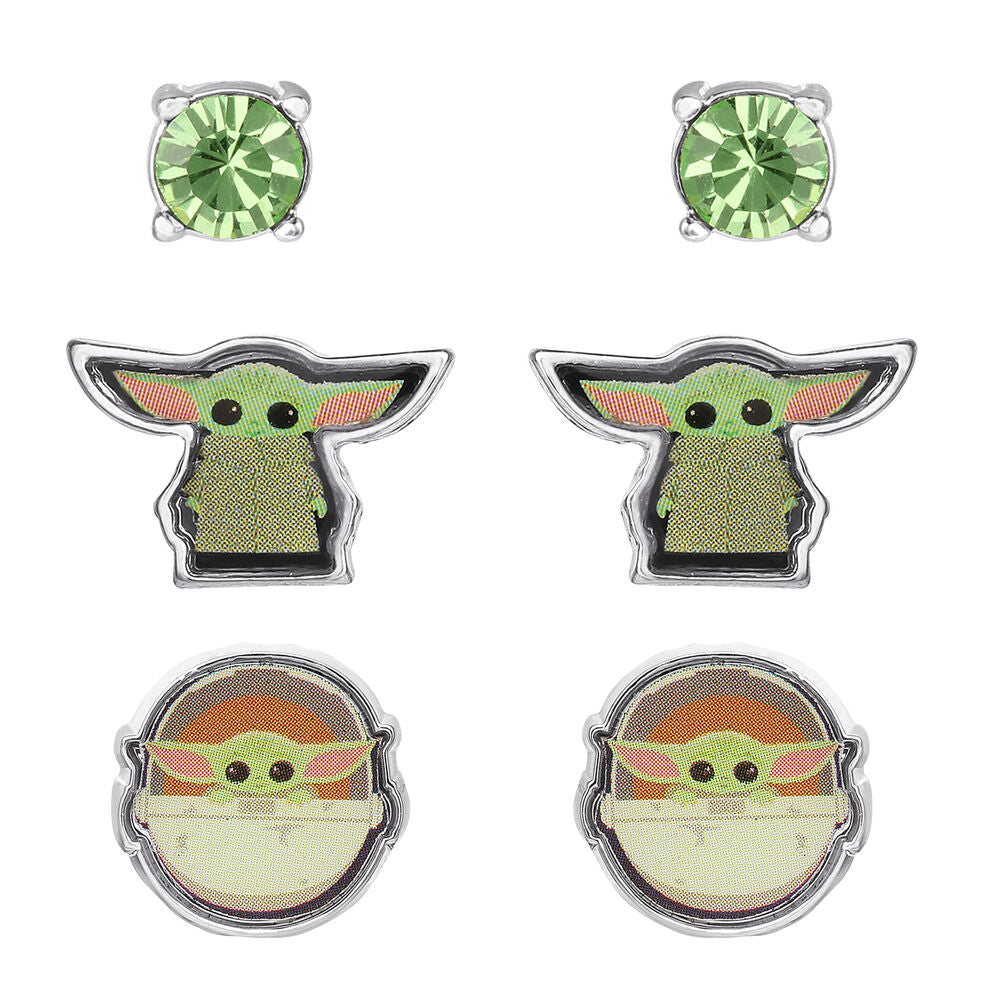 Ensemble de 3 paires de boucles d'oreilles Bébé Yoda Star Wars peershardy