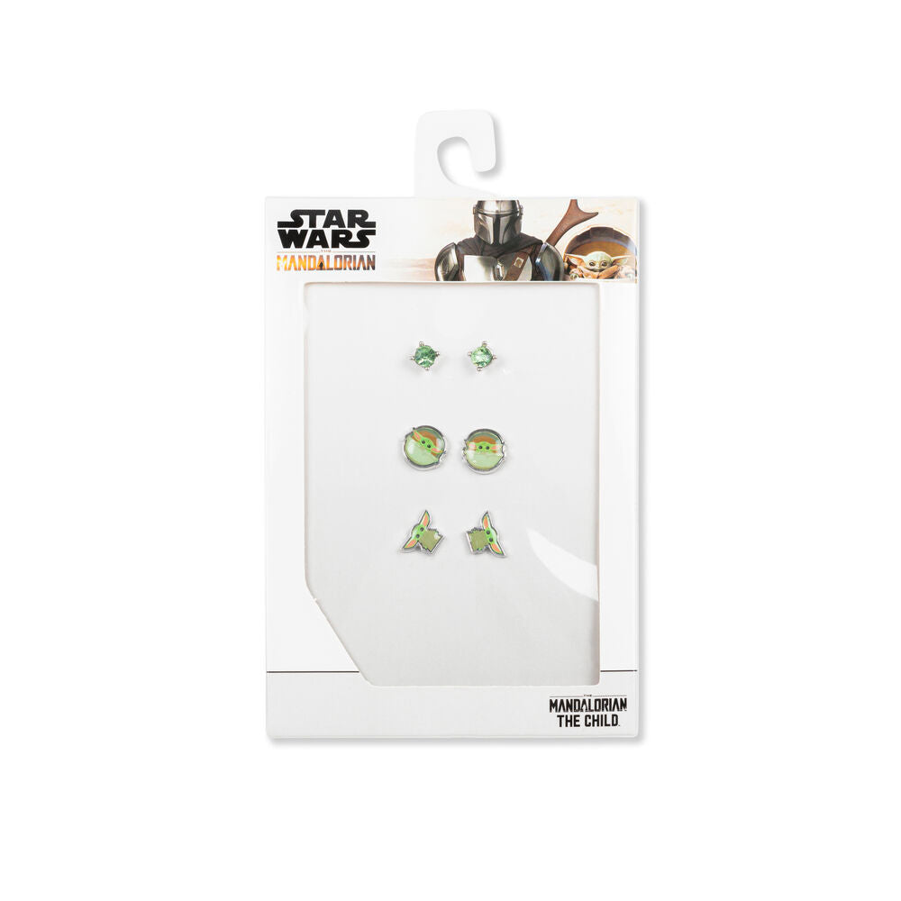 Ensemble de 3 paires de boucles d'oreilles Bébé Yoda Star Wars peershardy
