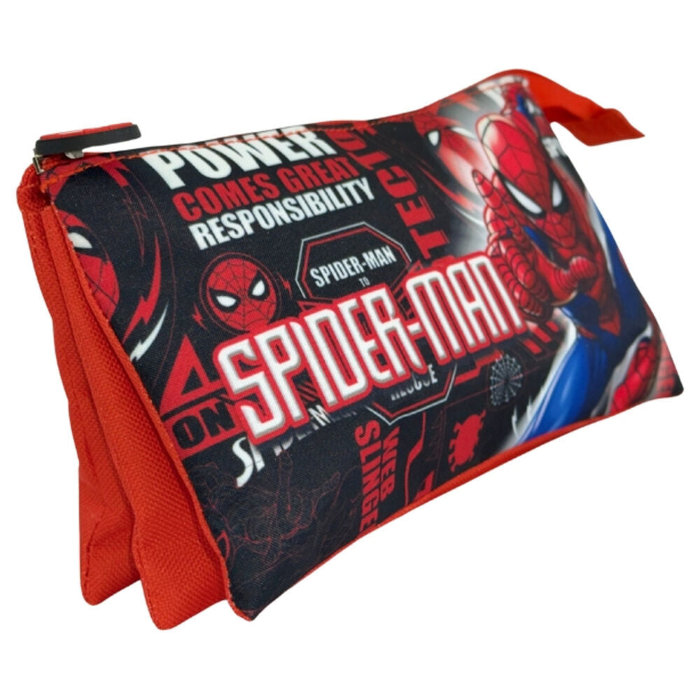Trousse triple pour crayons Marvel Spiderman Hero manenti