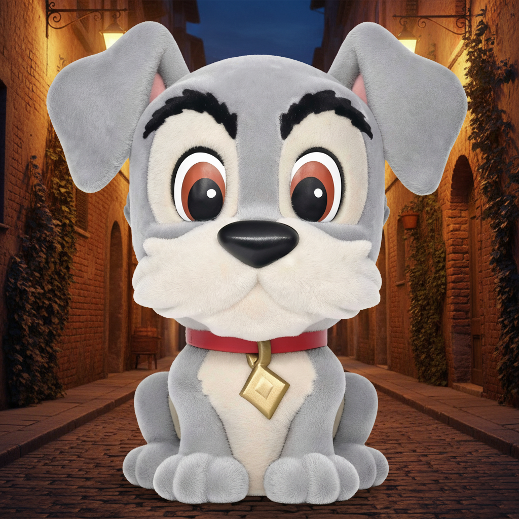 DISNEY DOGS - Tramp - Tirelire Flocked Monogram